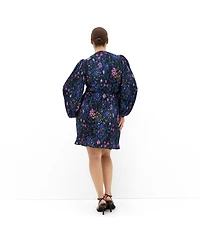 City Chic Women's Kira Etched Print Wrap Mini Dress
