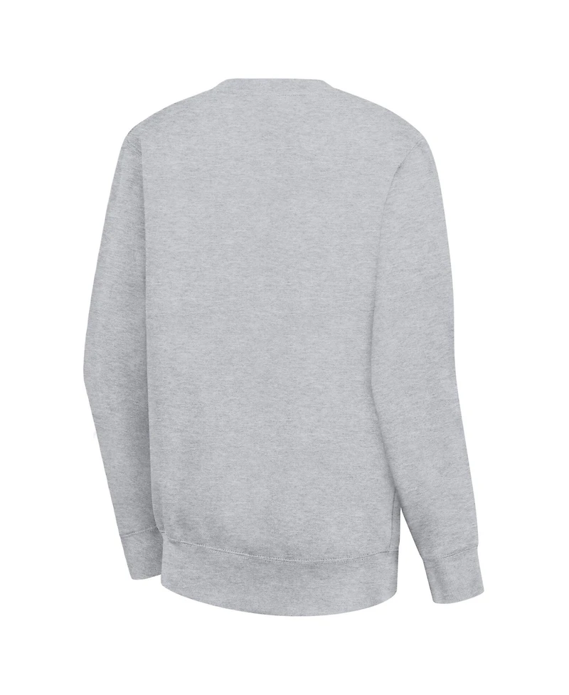 G-iii 4Her by Carl Banks Women's Heather Gray New York Knicks Leopard Heart Fleece Pullover Sweatshirt