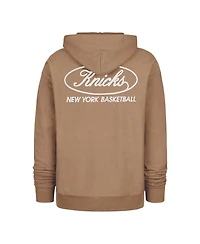 '47 Brand Men's Khaki New York Knicks Triple Double Foundation Premium Hoodie Sweatshirt