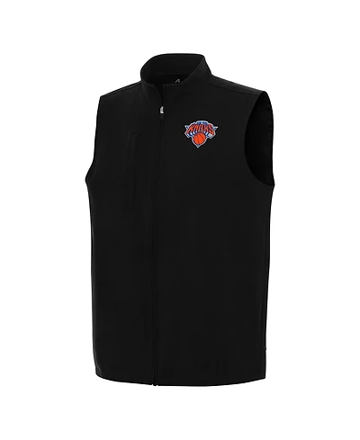Antigua Men's Black New York Knicks Regard Full-Zip Vest