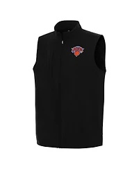 Antigua Men's Black New York Knicks Regard Full-Zip Vest