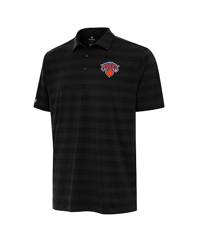 Antigua Men's Black New York Knicks Tunnel Polo Shirt