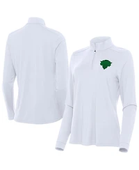 Antigua Women's White New York Knicks St. Patrick's Day Intent Quarter-Zip Sweatshirt
