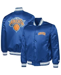 Starter Men's Blue New York Knicks Logo Varsity Full-Snap Jacket
