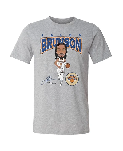 500 Level Men's Jalen Brunson Heather Gray New York Knicks Hardwood Comic T-Shirt