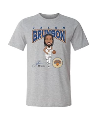 500 Level Men's Jalen Brunson Heather Gray New York Knicks Hardwood Comic T-Shirt