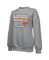 Majestic Threads Women's Gray New York Knicks Classic Tri-Blend Pullover Sweatshirt