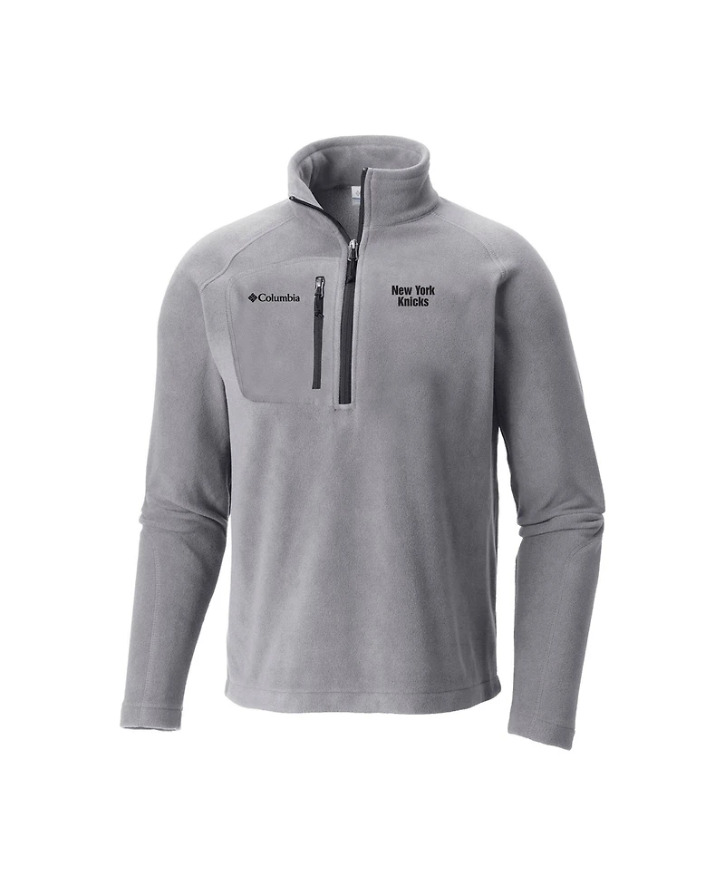 Columbia Men's Gray New York Knicks Fast Trek Iii Half-Zip Fleece Pullover Sweatshirt
