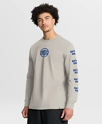 Fanatics Men's Cream New York Knicks Crossover Collection Ball Screen Action Premium Long Sleeve T-Shirt
