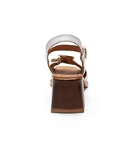 Forever & Always Shoes Women's Asha Leather Block Heel Sandal