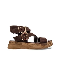 Forever & Always Shoes Women's Lorentis Leather Double Buckle Sandal