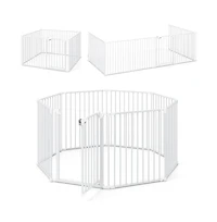 Ruie 8 Panel Extra Wide Pet Gate with Auto-Close Door and 270 Degree Hinges