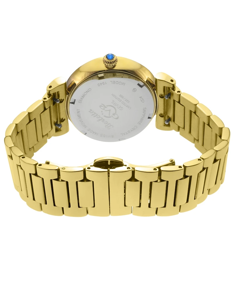GV2 by Gevril Women's Berletta Swiss Quartz Diamond Ip Stainless Steel Bracelet Watch