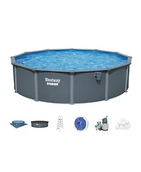 Bestway Hydrium 18' x 52" Round Steel Wall Above Ground Pool Set