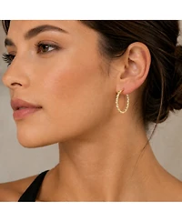 Simona Radiant Bezel-Set and Prong Inside-Outside Cz Hoop Earrings