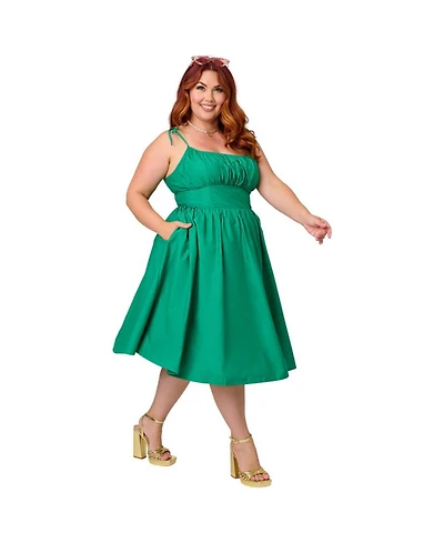 Unique Vintage Plus 1950s Cotton Swing Dress