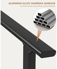 gaomon Heavy-Duty Metal Stair Handrail for 1-5 Outdoor Steps Adjustable Height Aluminum and Wrought Iron White Safety and Stability