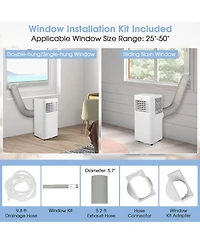 Costway 6000 Btu (10000 Btu Ashrae) Portable Air Conditioner 3-in-1 Ac Unit With Cool Dehum Fan Sleep Mode