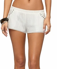 Edikted Women's Kaydee Studded Textured Woven Shorts