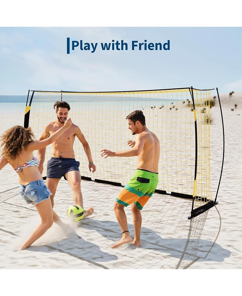 Xo 5-in-1 Soccer Goal 7x5 Ft, Portable Rebounder Net with Steel Frame, Easy Setup Soccer Training Goal for Backyard
