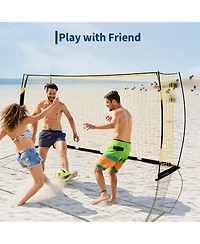 Xo 5-in-1 Soccer Goal 7x5 Ft, Portable Rebounder Net with Steel Frame, Easy Setup Soccer Training Goal for Backyard