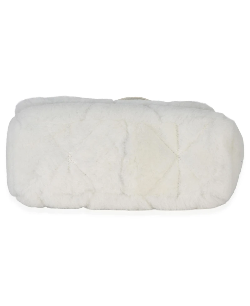 Pre-Owned Prada White Shearling Patchwork System Flap Bag