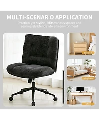 gaomon Pu Leather Double Thick Cushion Ergonomic Office Chair, Wide Seat, 360 Degree Swivel, Height Adjustable, Armless, with Wheels