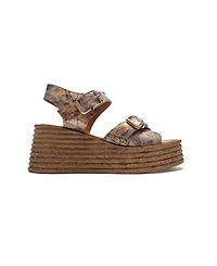 Forever & Always Shoes Women's Mirette Leather Platform Sandal