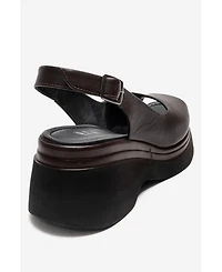 Forever & Always Shoes Women's Laure Leather Wedge Sandal