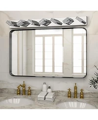 Busdays 45 Inch Modern 7 Light Led Vanity Light Square Acrylic Lampshades Wall Mount Fixture for Bathroom Mirror Lighting
