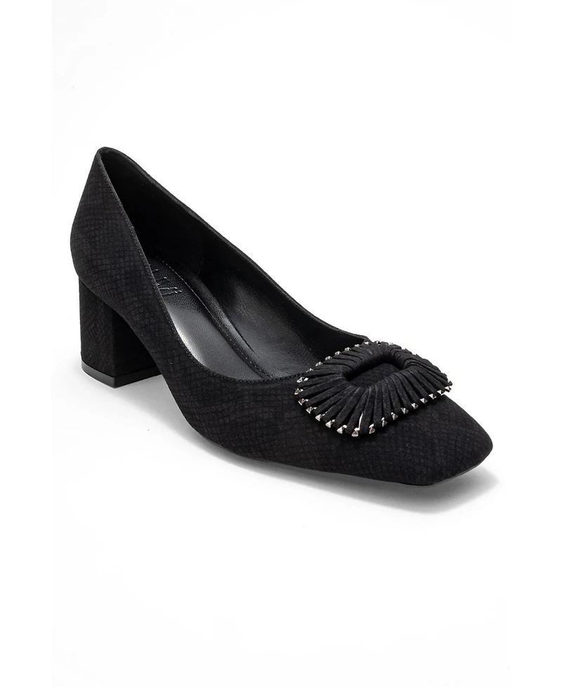 Prologue Shoes Velora Buckle Square Toe Block Heel Pump