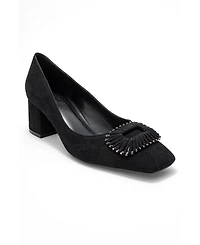 Prologue Shoes Velora Buckle Square Toe Block Heel Pump