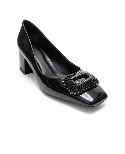 Prologue Shoes Velora Buckle Square Toe Block Heel Pump