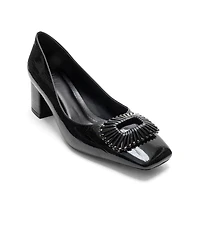 Prologue Shoes Velora Buckle Square Toe Block Heel Pump