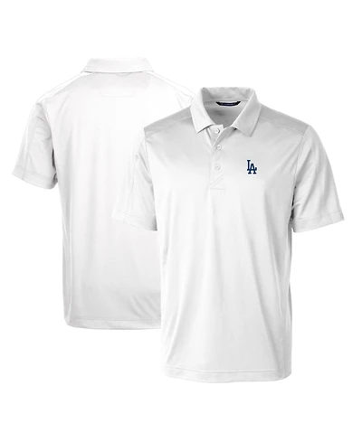 Cutter & Buck Men's White Los Angeles Dodgers Prospect Textured Stretch Big & Tall Polo Shirt