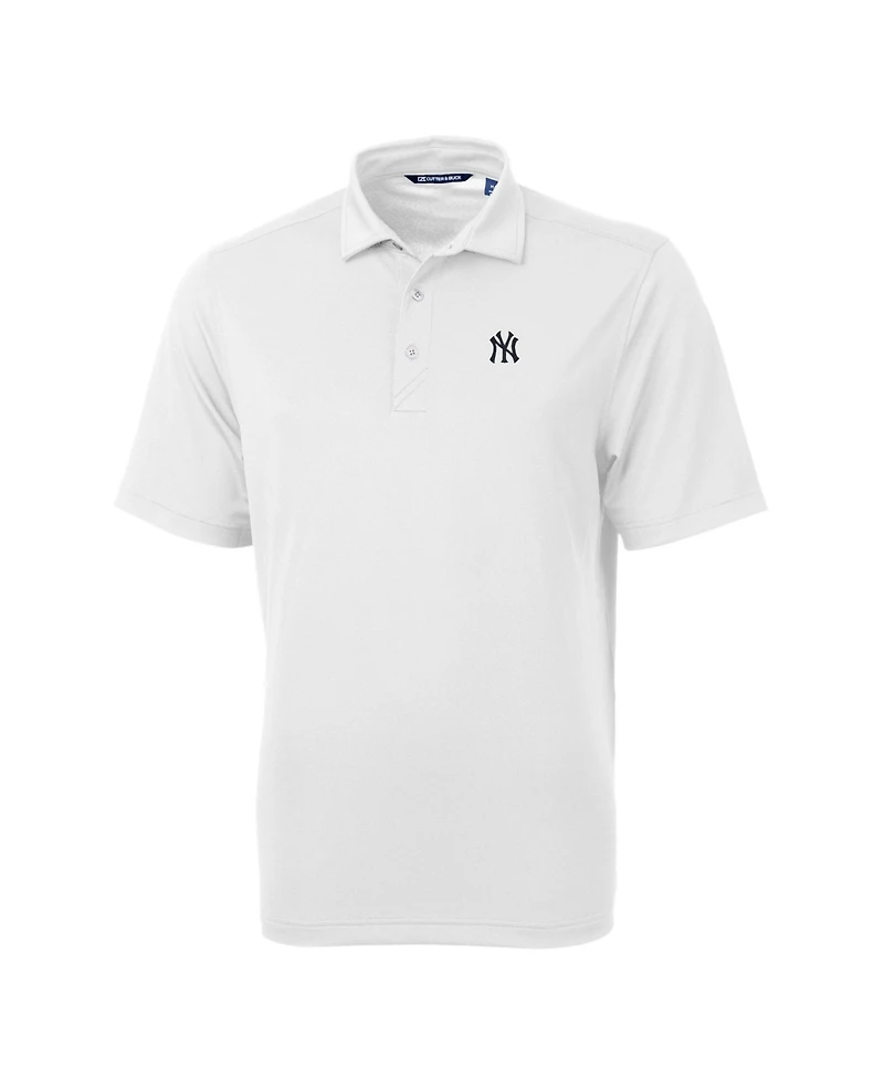 Cutter & Buck Men's White New York Yankees Virtue Eco Pique Polo Shirt