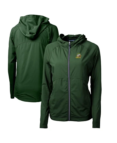 Cutter & Buck Women's Hunter Green Oregon Ducks Adapt Eco Knit Full-Zip Hoodie