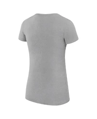 G-iii 4Her by Carl Banks Women's Heather Gray New York Yankees Super-Slim Fit Lightweight Heart Graphic T-Shirt