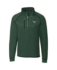 Cutter & Buck Men's Heather Green Philadelphia Eagles Mainsail Sweater-Knit Half-Zip Pullover Jacket