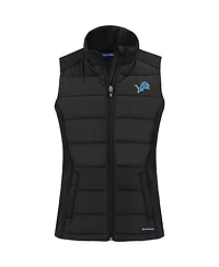 Cutter & Buck Women's Black Detroit Lions Primary Mark Evoke PrimaLoft Hybrid Eco Softshell Full-Zip Vest