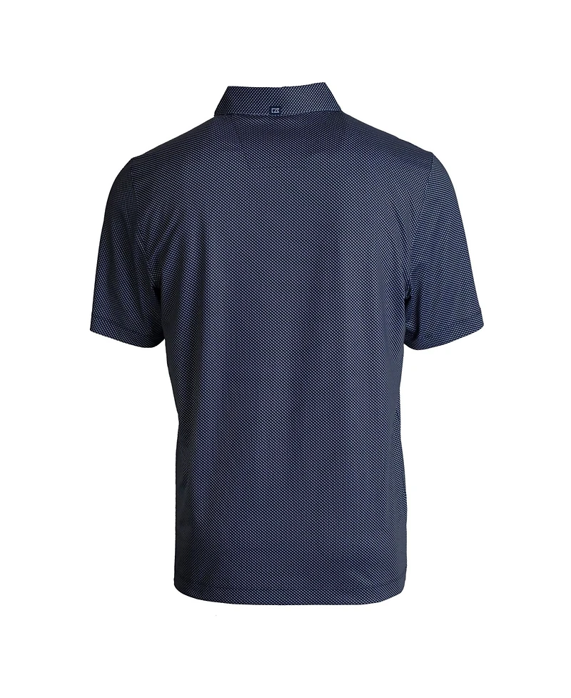 Cutter & Buck Men's Navy/White New York Yankees Big & Tall Pike Eco Symmetry Print Stretch Polo Shirt