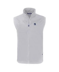 Cutter & Buck Men's Gray New York Yankees Big Tall Charter Eco Full-Zip Vest