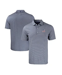 Cutter & Buck Men's Navy/White New York Yankees Stars Stripes Big & Tall Forge Eco Double Stripe Stretch Polo Shirt