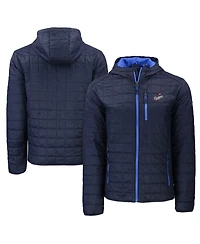 Cutter & Buck Men's Navy Los Angeles Dodgers Cooperstown Collection Rainier PrimaLoft Eco Full-Zip Hooded Jacket