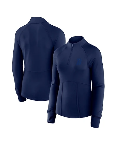 Fanatics Women's Navy Boston Red Sox Elements Raglan Tri-Blend Quarter-Zip Sweatshirt