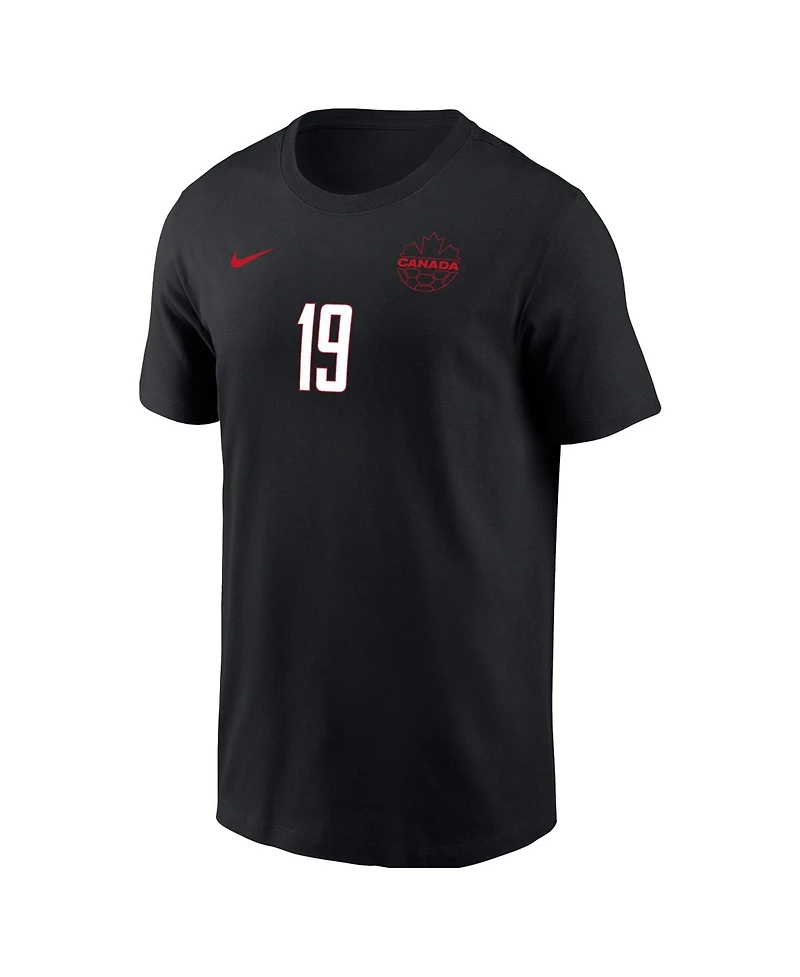 Nike Men's Alphonso Davies Black Canada Soccer Away Name & Number T-Shirt