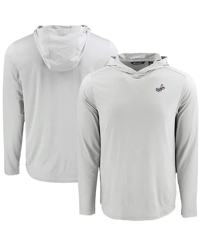 Cutter & Buck Men's Gray Los Angeles Dodgers Coastline Epic Comfort Eco Hoodie Long Sleeve T-Shirt