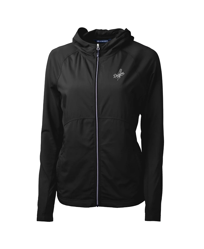 Cutter & Buck Women's Los Angeles Dodgers Adapt Eco Knit Hybrid Raglan Full-Zip Hoodie