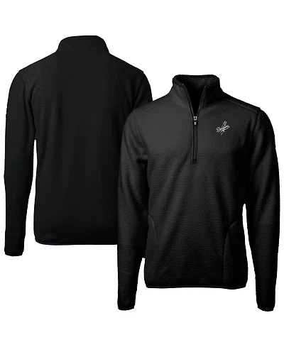 Cutter & Buck Men's Black Los Angeles Dodgers Cascade Eco Fleece Quarter-Zip Jacket