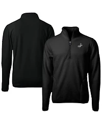 Cutter & Buck Men's Black Los Angeles Dodgers Cascade Eco Fleece Quarter-Zip Jacket